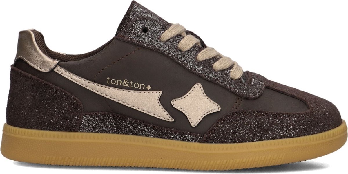 Ton & Ton Meisjes Lage sneakers Vilde - Bruin - Suède - Maat 24