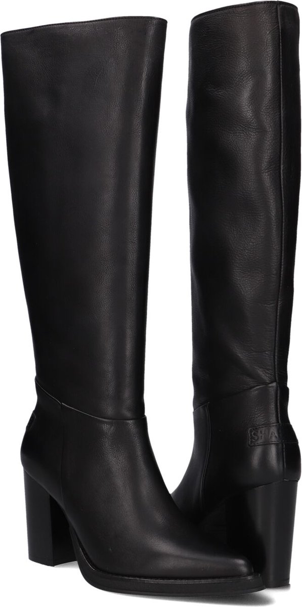 Shabbies Grunch Tube Laarzen - Leer - Dames - Zwart - Maat 41