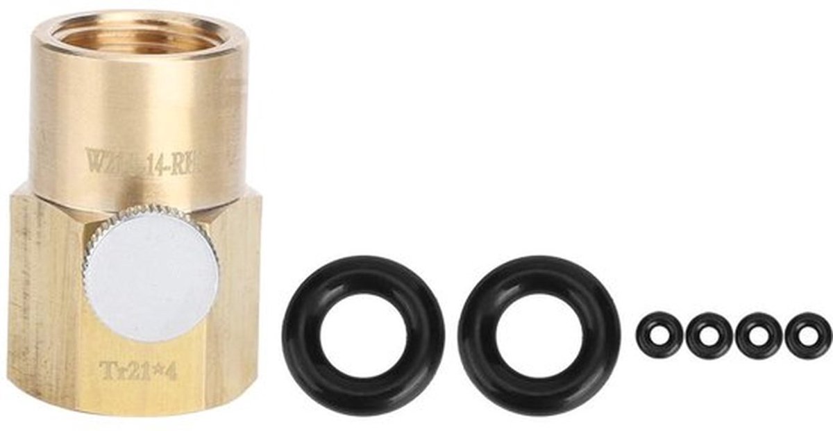 CO2-vuladapter, Tr21x4 naar W21.8-14-RH CO2-frisdrankcilinderadapter vulventielaansluiting