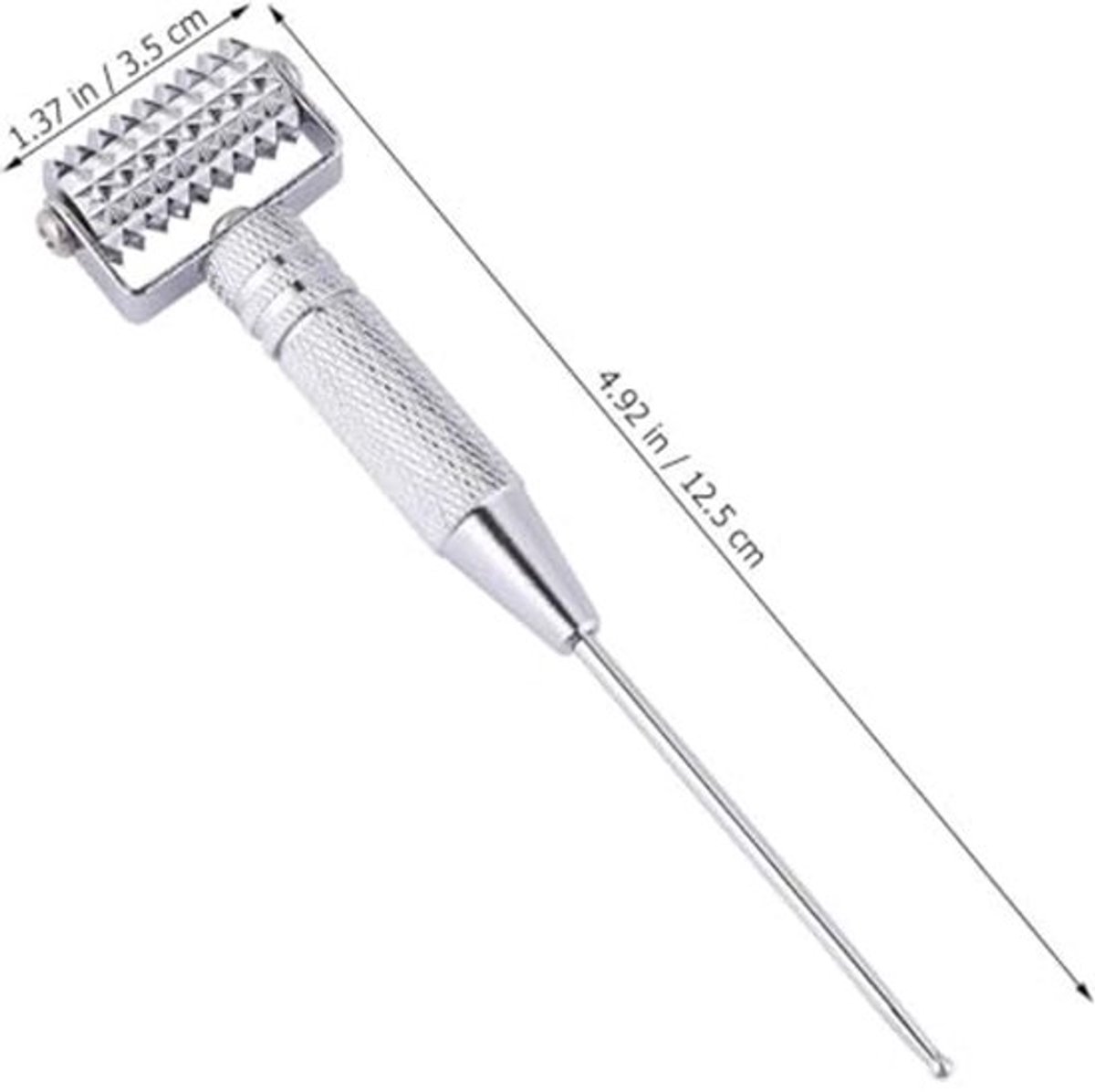 Acupunctuur Roller Massager - Gezichts-/Oormassage Roller met Acupunctuur Detector Probe, Zilver