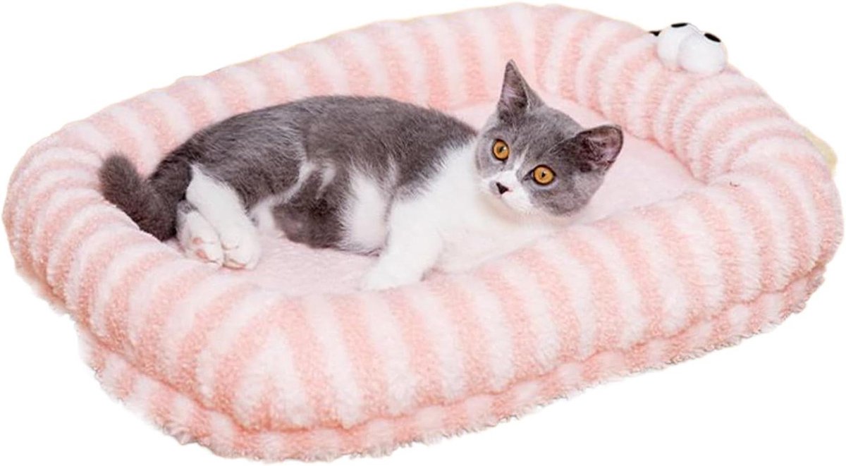 Huisdier Bed - Hondenbank Kattenmand - Comfortabel Slapen - Constante Warmteondersteuning - 60x45 cm - Roze