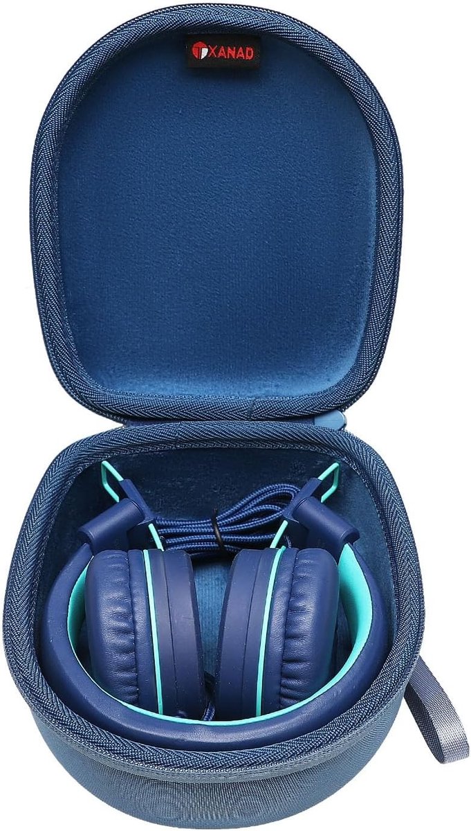 Universele Hard Case voor Kinderoordopjes - Beschermende Reisoplossing voor iClever, EarFun en Philips Hoofdtelefoons - Duurzaam en Praktisch in Donkerblauw