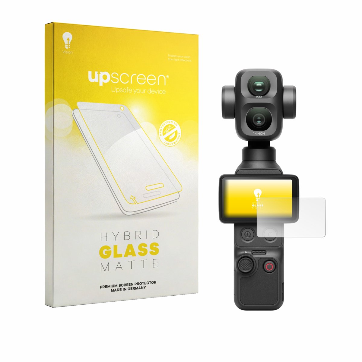 upscreen - Screenprotector voor DJI Osmo Pocket 4P - Folie Beschermfolie Beschermglas matte