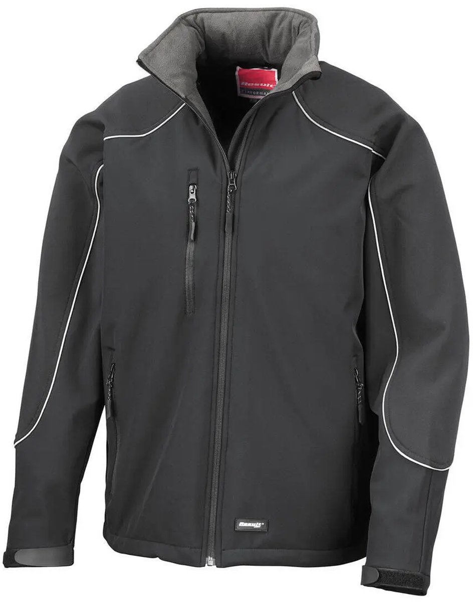 Result Hooded Soft Shell Jacket RT118 - Black/Black - S