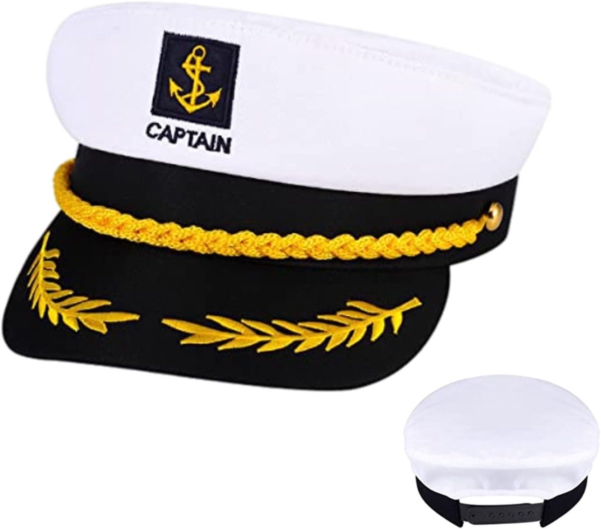Verstelbare Kapiteinshat voor Volwassenen, Zeeman Kostuum Hoed voor Carnaval en Cosplay, Wit Accessoire voor Feestjes