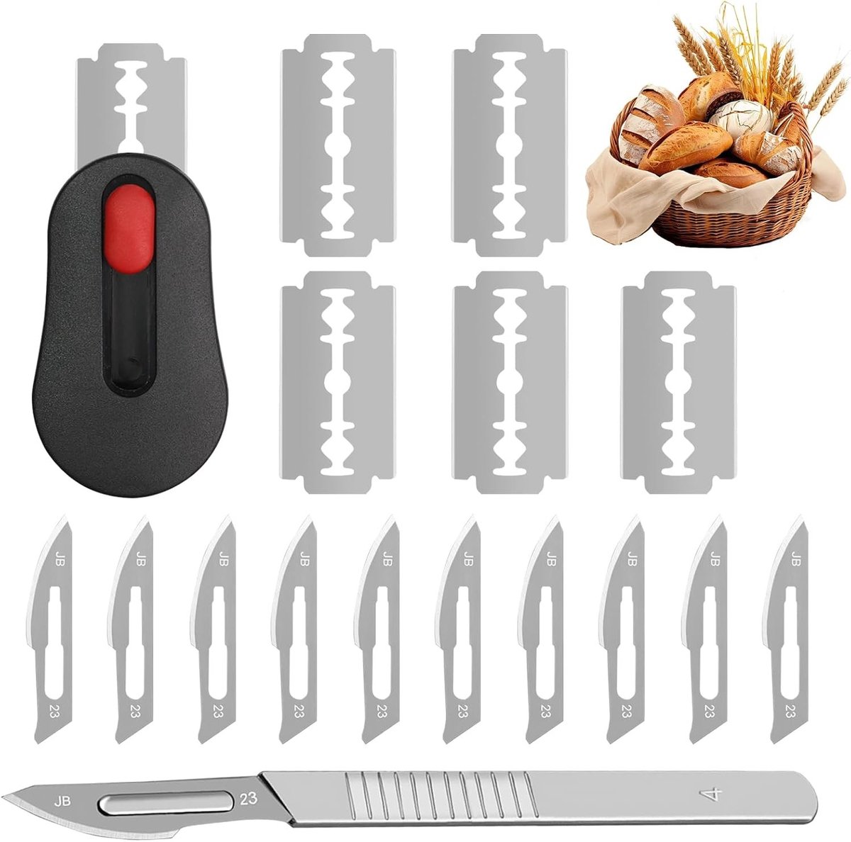 Professioneel Broodmes voor Zuurdesem en Meergranenbroden - Ideaal voor Baguettes, Snijden en Vormgeven van Brooddeeg