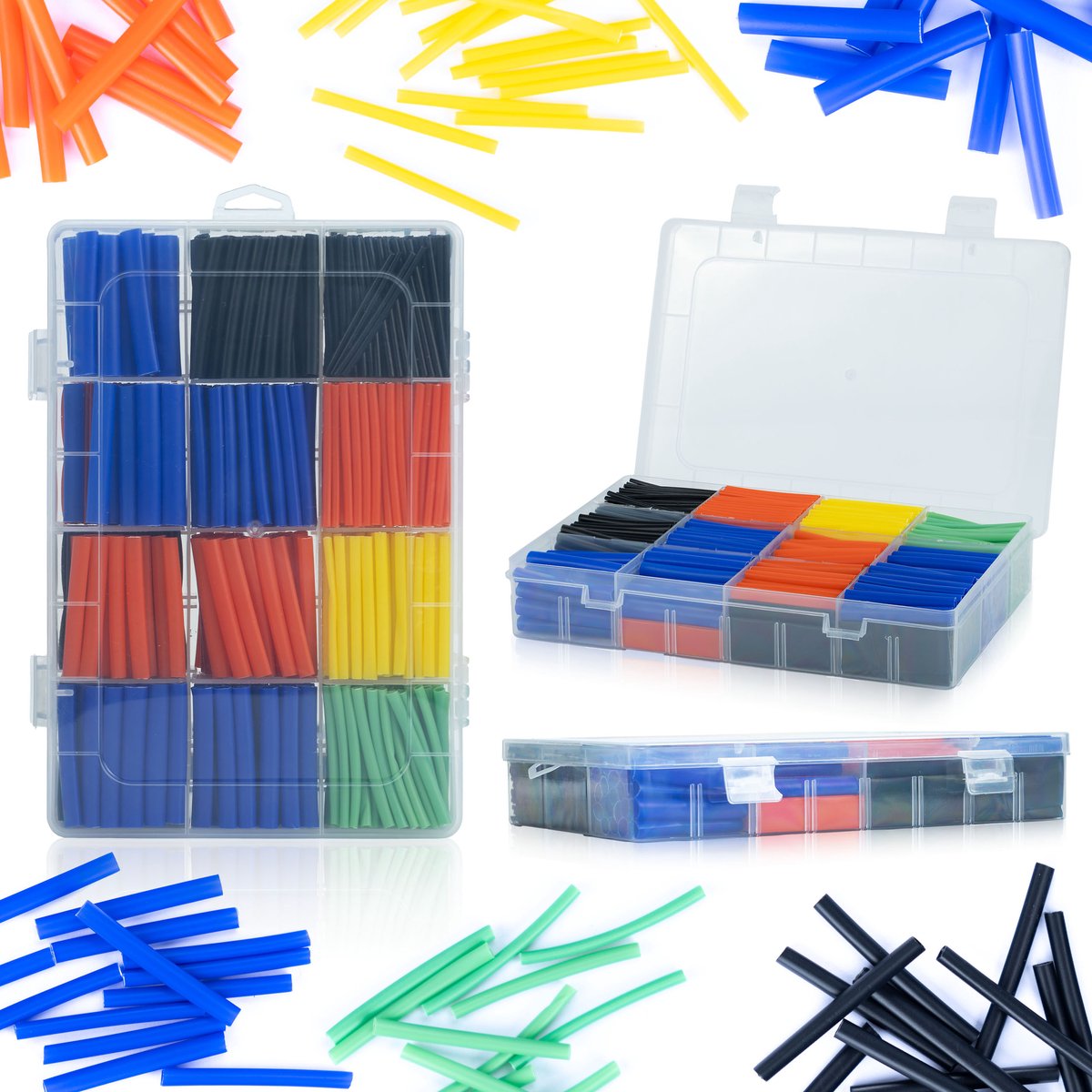 Rosfix Krimpkous Set Rosfix - 580 Stuks, Krimpverhouding 2:1 - 8 Maten 1–14 mm, Poliolefin