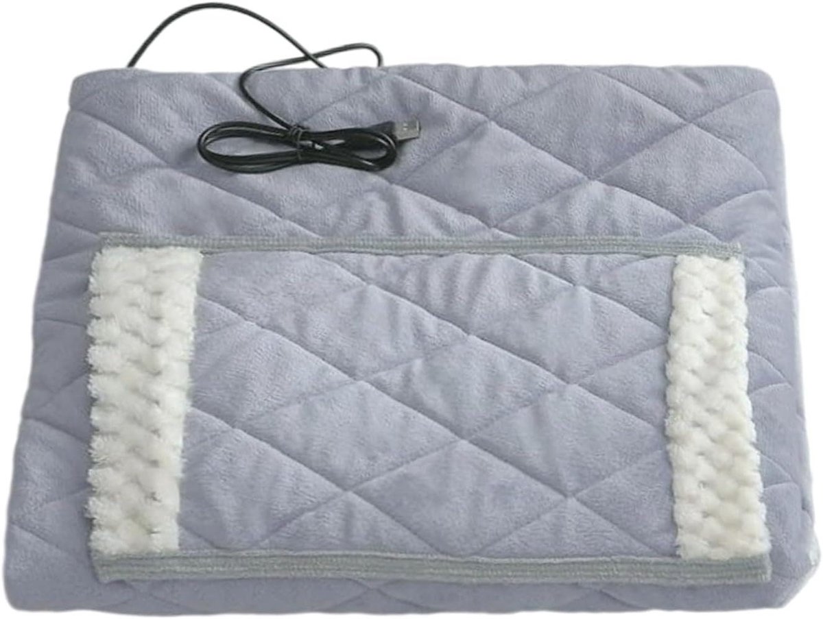 Elektrische Deken - Verwarmde Plaid - Ontspanning en Warmte - USB Powered Veilig Ontwerp - 70x100 cm - Grijs