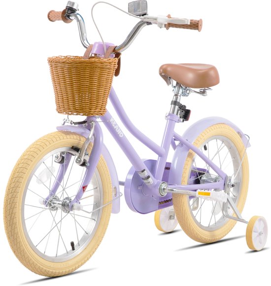 KEANO 12 Inch Kinderfiets voor Meisjes, 3-4 Jaar, 33-41 inch, met Zijwieltjes, Kinderfiets Paars — afbeelding 5