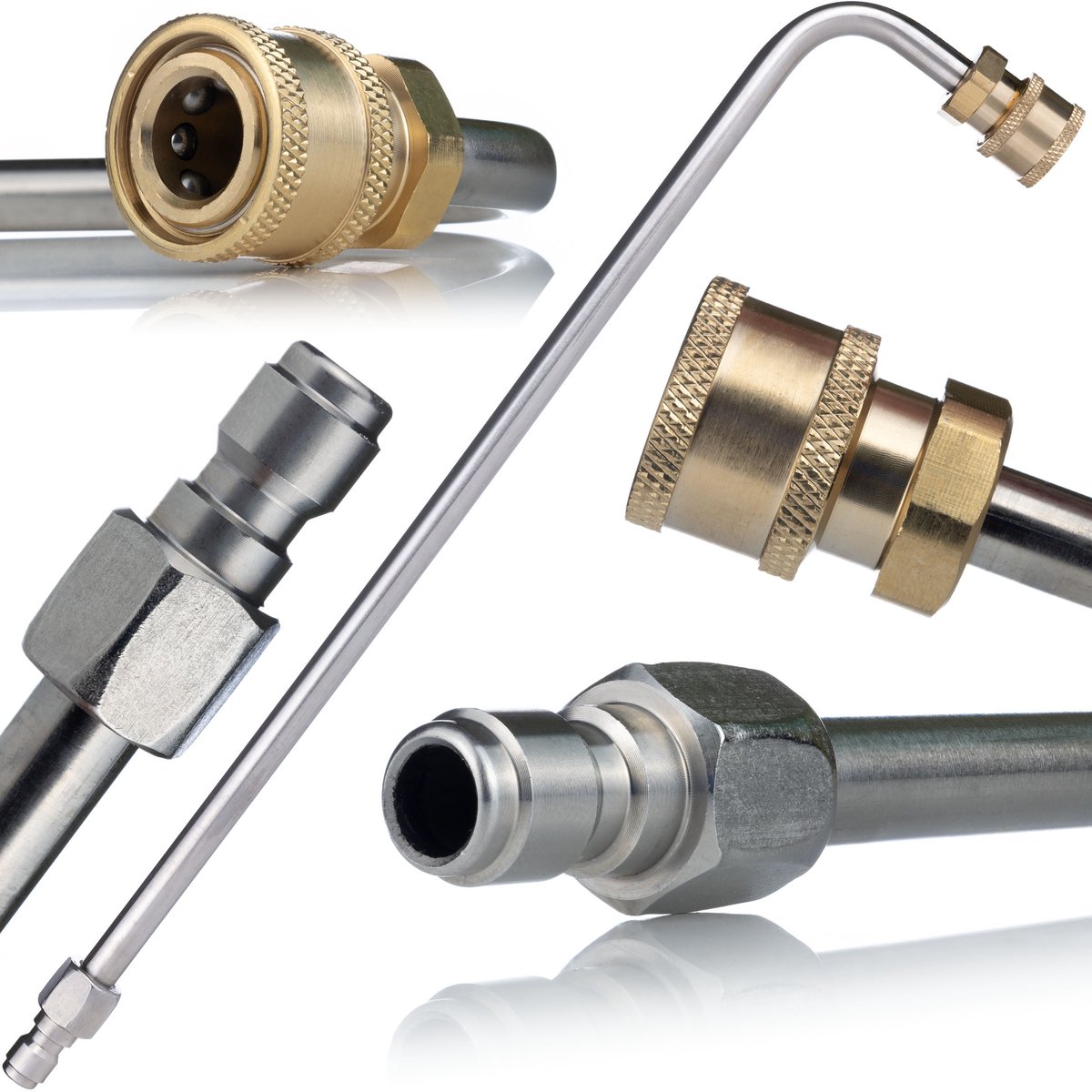 Rosfix Hogedruklans 90° Gebogen - 1/4" Snelkoppeling - 35cm, 250 Bar - Ø1,2mm - Voor Reinigen
