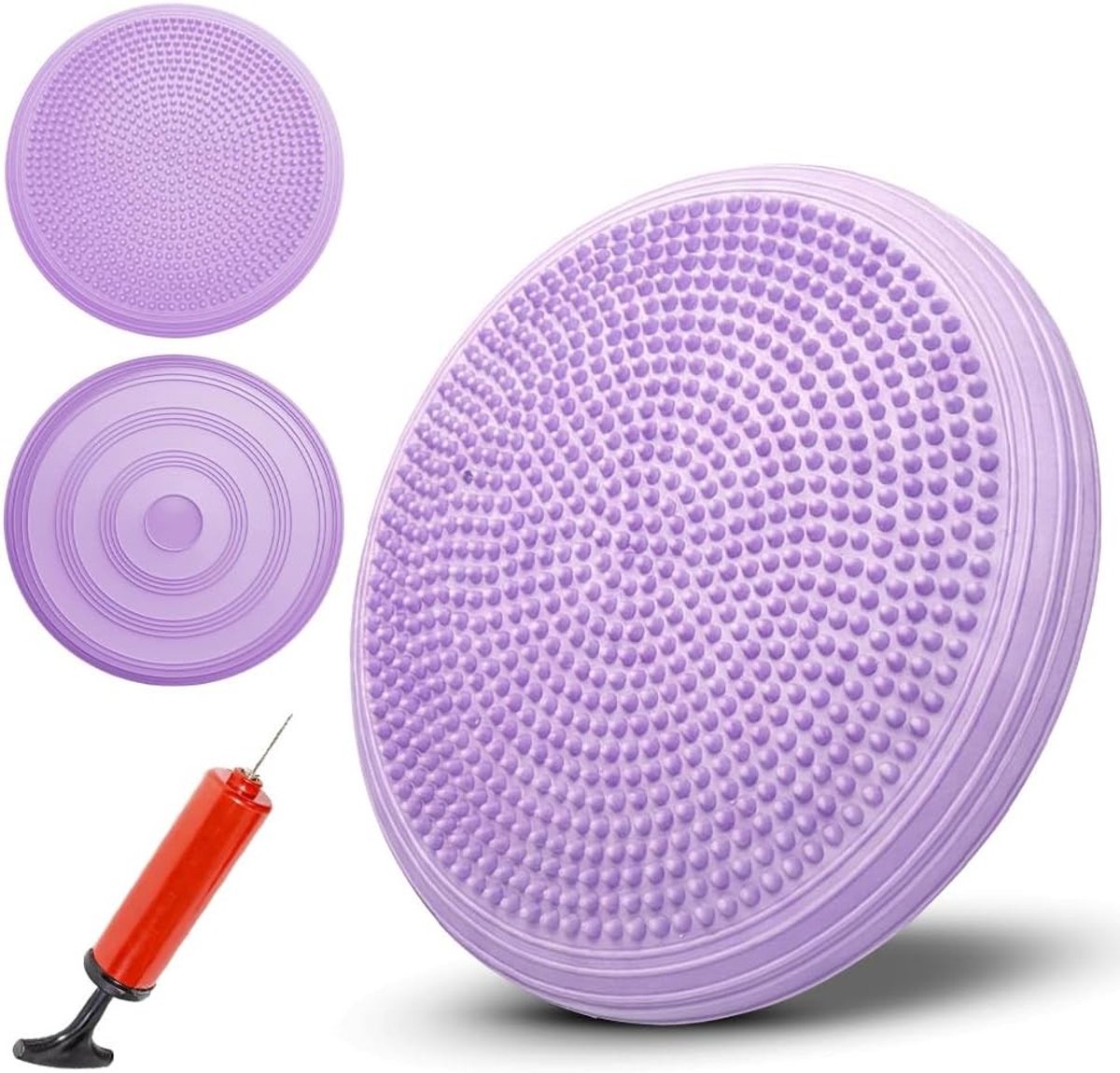Zitkussen met luchtkussens, 34 cm, ideaal voor balanstraining, yoga en fitness, paars