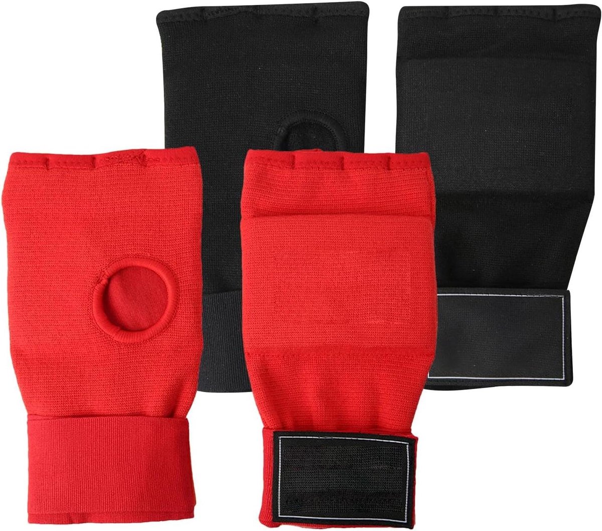 Bokshandschoenen Halve Vinger - Bokszakwanten Vechtsport - Kickboksen Trainen - Extra Gelvulling - Unisex Maat - Rood