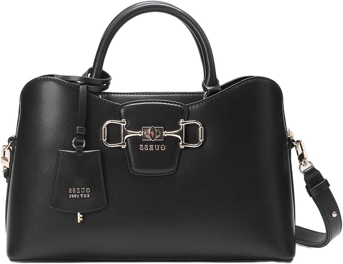 Janie Satchel - Handtas Dames - Dagelijks Gebruik - Afneembare Band - 33 cm Breed - Zwart