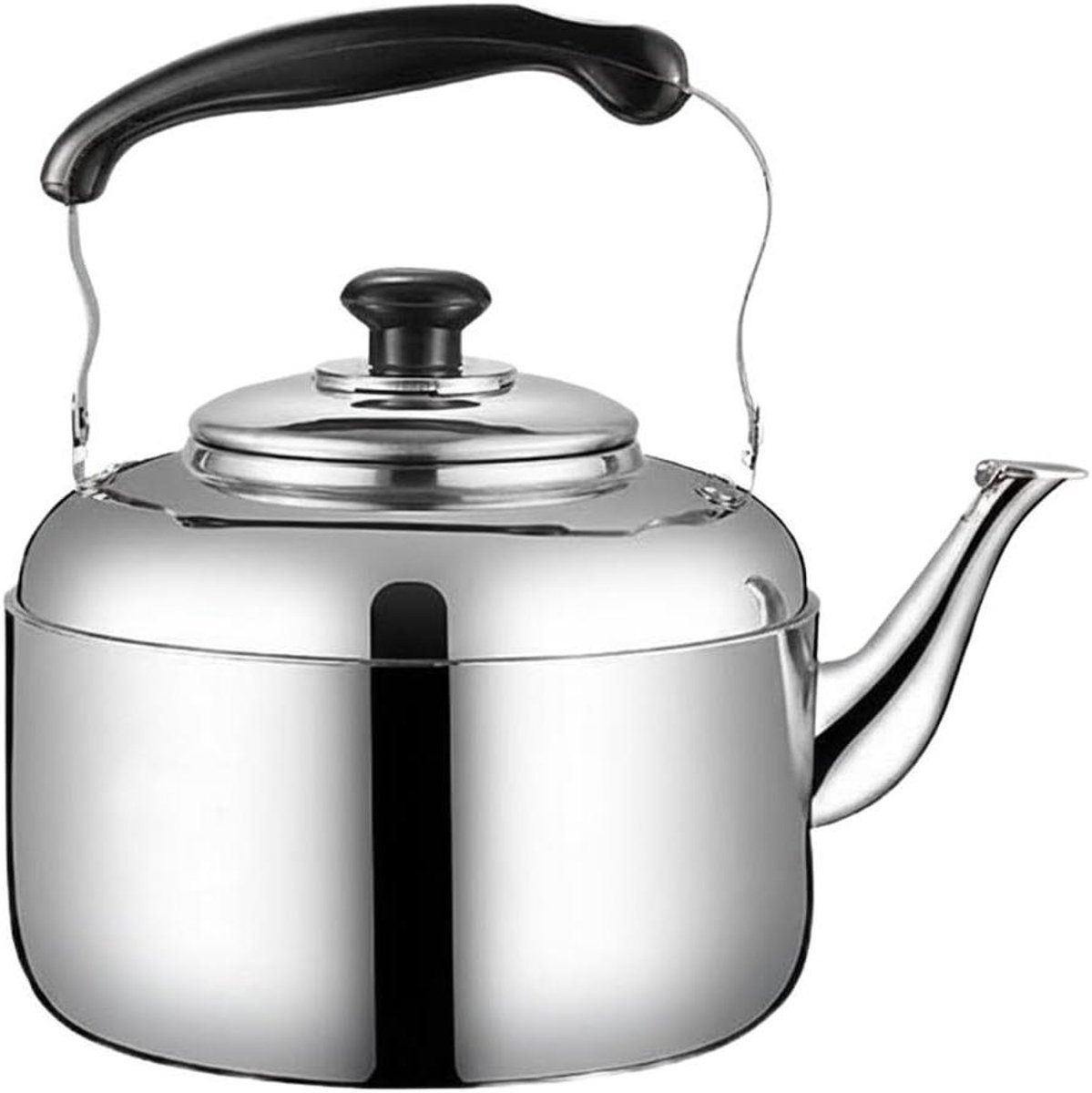Geklokte Waterkoker - Theepot RVS - Water Koken - Verdikt Roestvrij Staal - 16 cm - Zilver