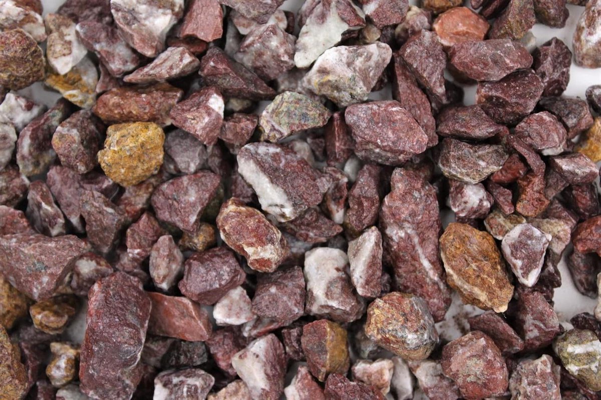 Siersplit 1 kg - Tuingrind Vijvergrind - Tuindecoratie Aanleggen - Gewassen Korrel 8-16mm - 1000 Gram - Rouge Royal
