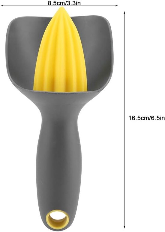 Citroenpers Juicer - Hand Citruspers - Sap Extraheren - Ergonomisch Ontwerp - 16.5 cm - Zwart Grijs — afbeelding 3