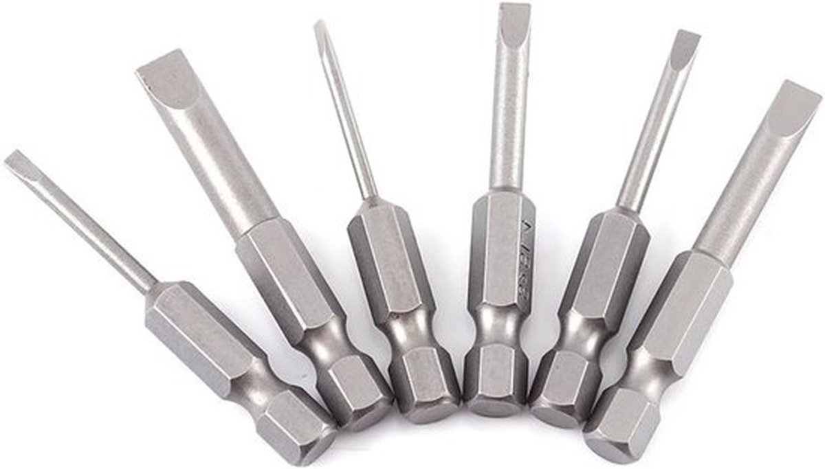 Set van 6 magnetische schroevendraaiers met intaglio punt - 0,25" en 50mm, geschikt voor 2-6mm schroeven en precisiewerk
