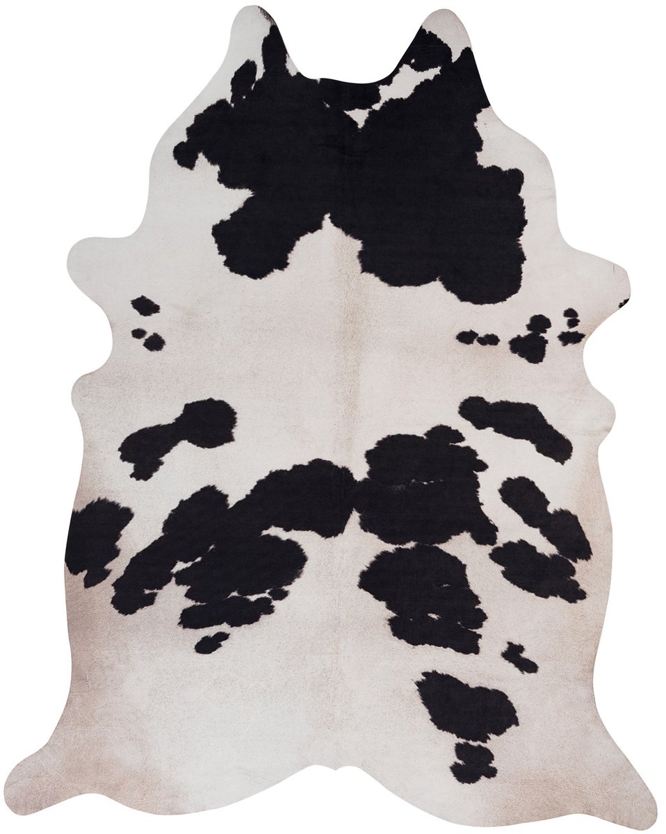 Padiro vlakgeweven vloerkleed 155 x 190 cm - wit - karaktervolle dierenprint - van polyester