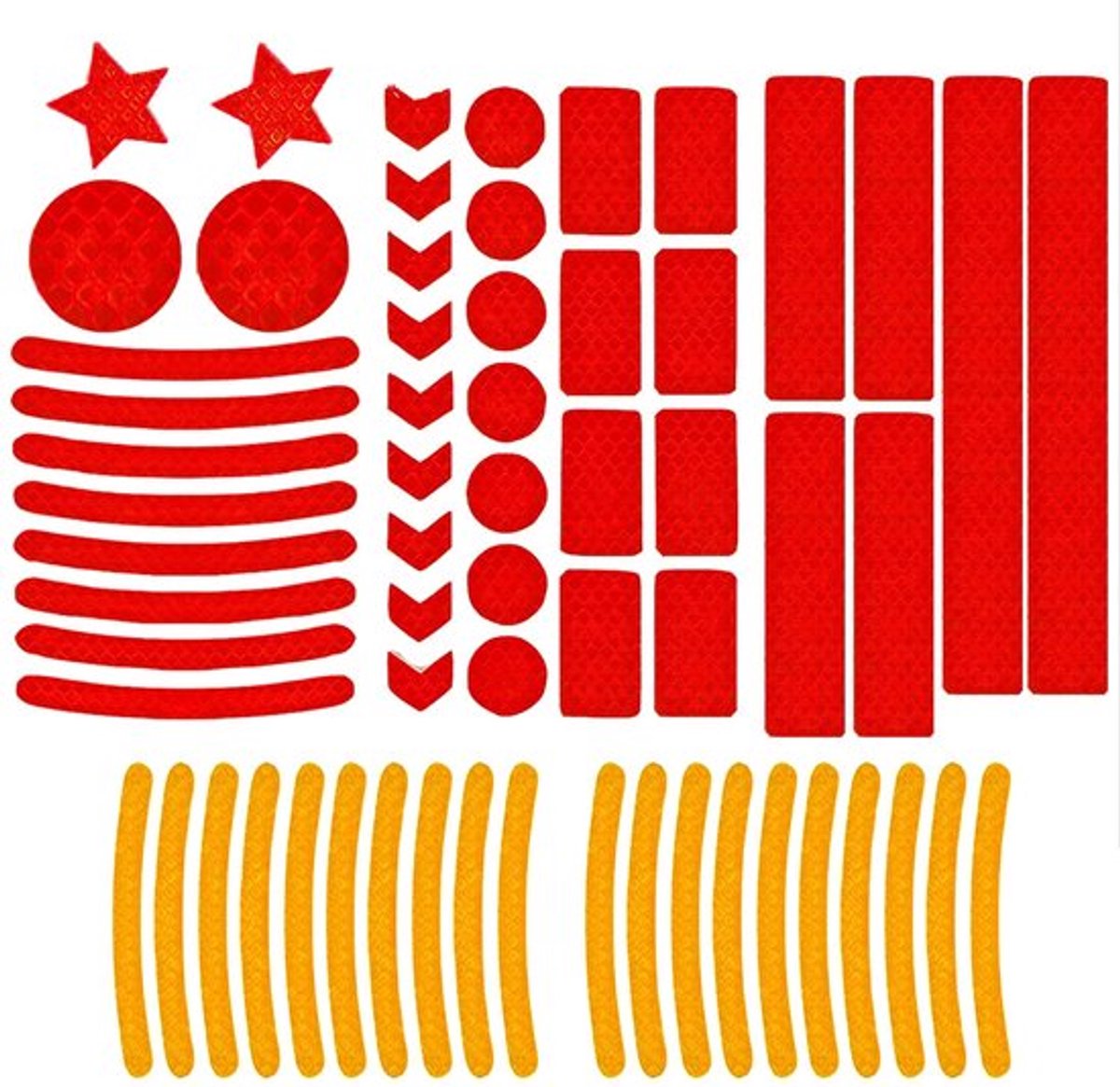 Reflecterende Tape - 62 Stuks - Waterdicht - Zelfklevend - Veiligheidsreflectoren - Prisma-Reflectietechnologie - Verbeterde Zichtbaarheid - Veiligheidsstickers