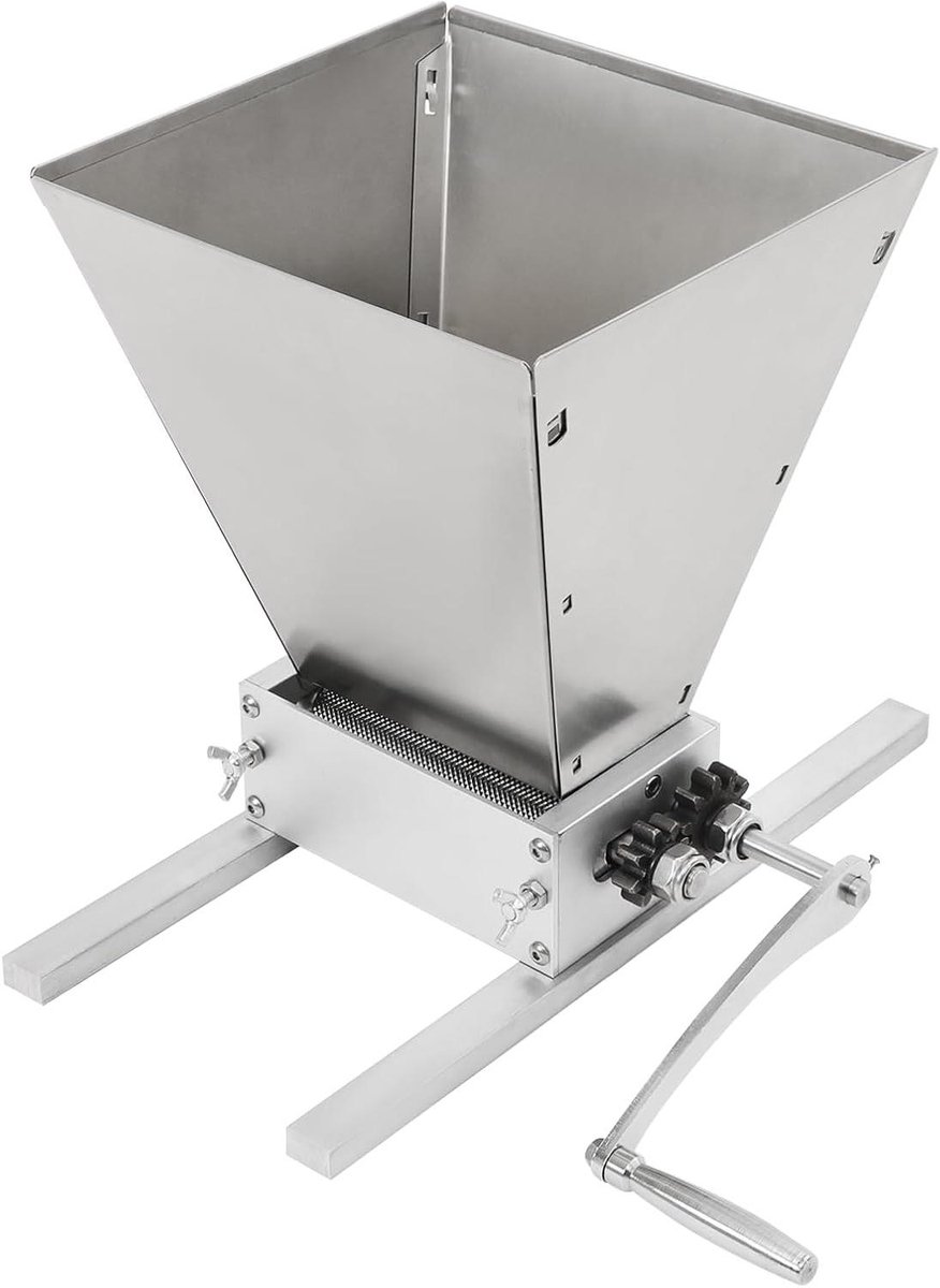 Moutmolen Graanmolen - Handmolen Korrelmolen - Granen Malen - Instelbare Rolafstand - 4 Liter - Zilver