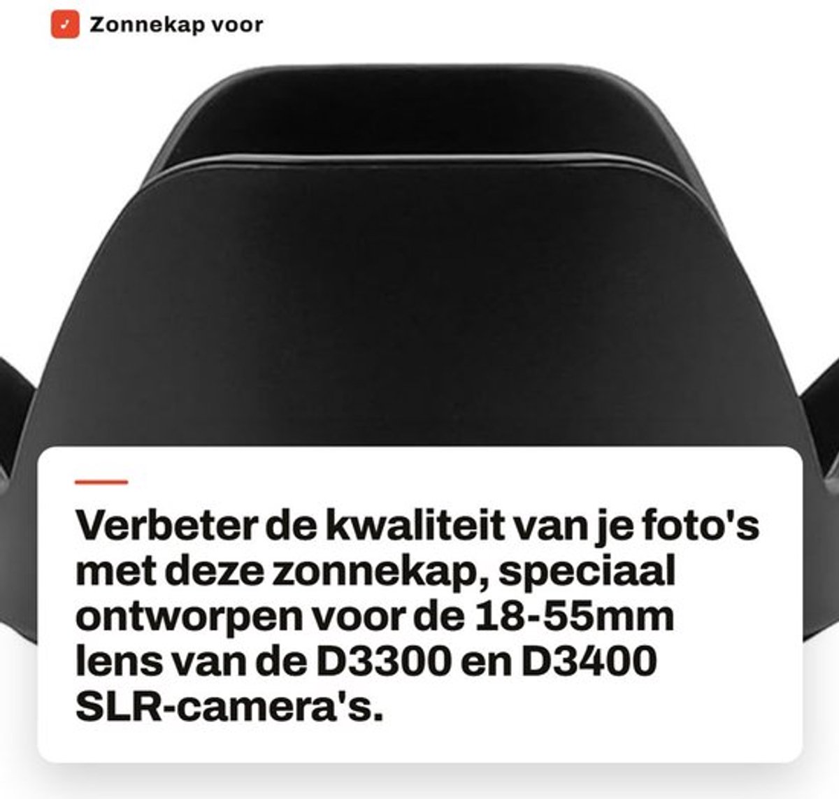 Zonnekap voor D3300 D3400 SLR-camera