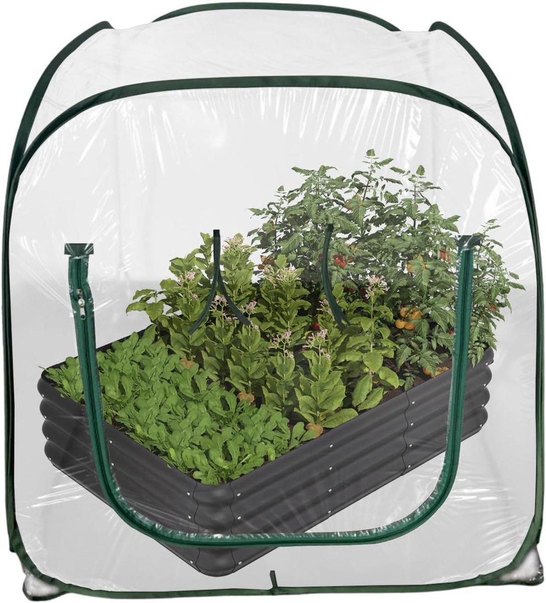 Mini Broeikas - Kweekkas Plantenhuis - Planten Beschermen - Insectenbestendig PVC - 98 x 98 x 98 cm - Transparant