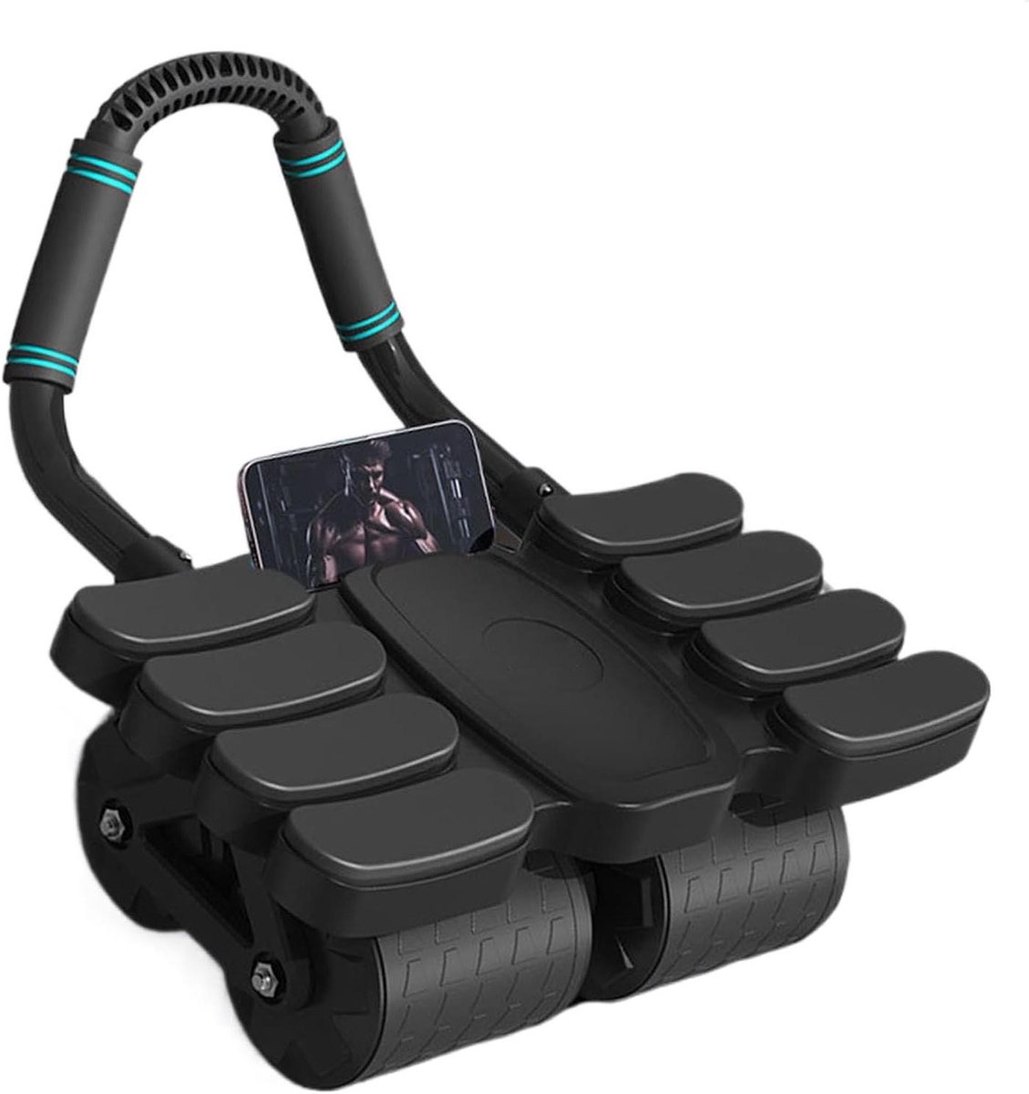 AB Wiel Roller - Buikspierwiel Trainingswiel - Core Training - Automatische Rebound Functie - 42x36x24cm - Zwart