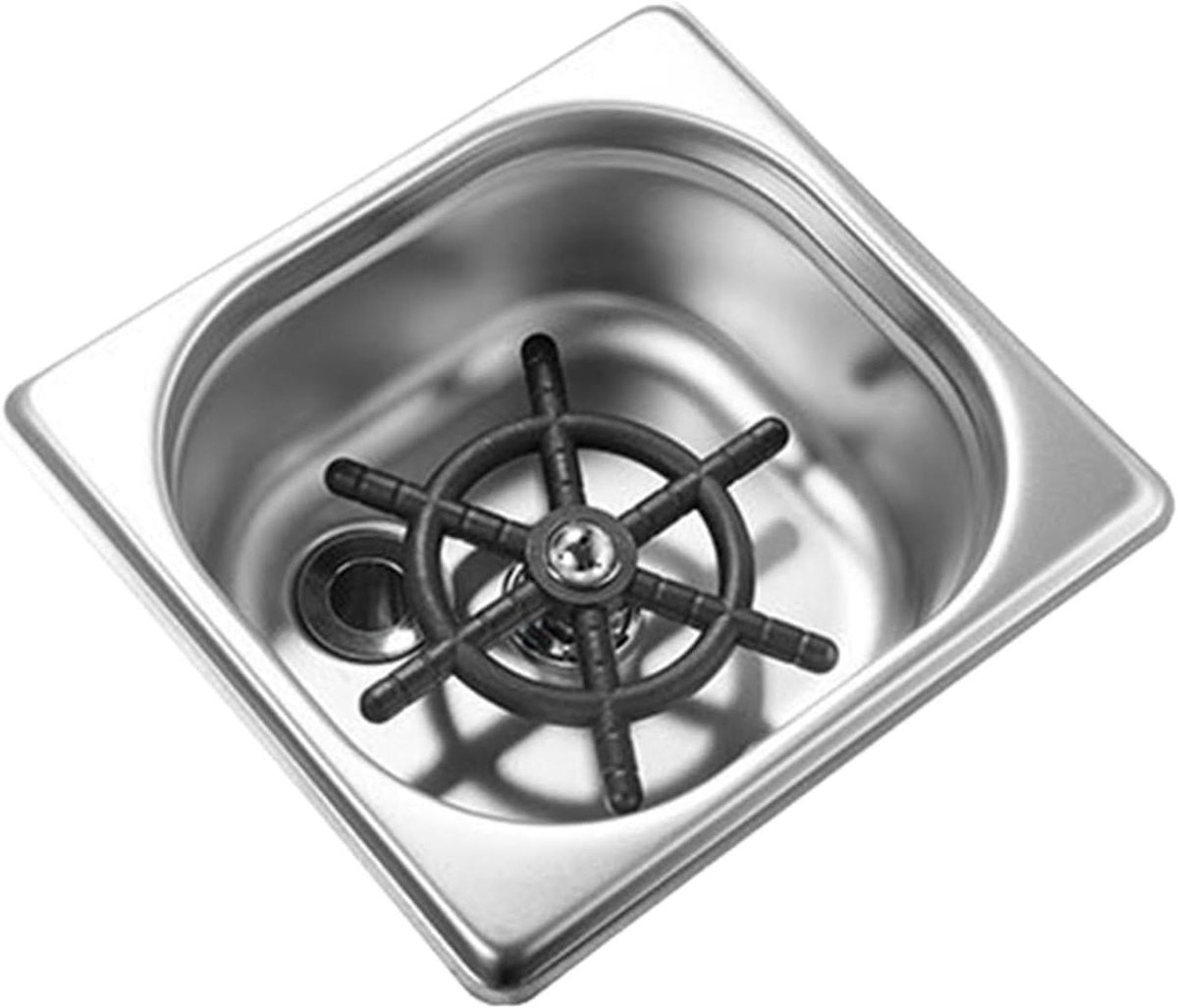 Glazenspoeler Keuken - Bekerreiniger Aanrecht - Snel Glazen Reinigen - Meergatssproeier - 19.99 x 17.98 x 12.98 cm - Zilver