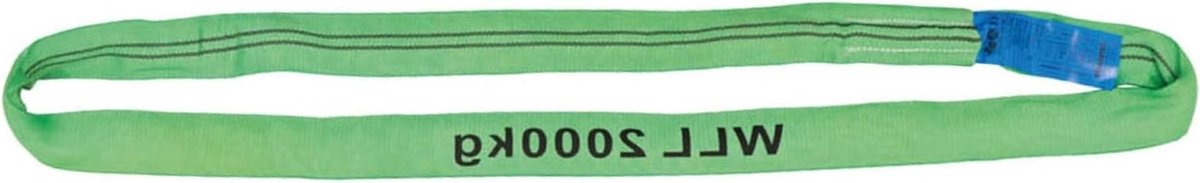 Ronde hijsband - Sjorband hijsband - Zwaar transport - Dubbele beschermmantel - 4 m - Groen