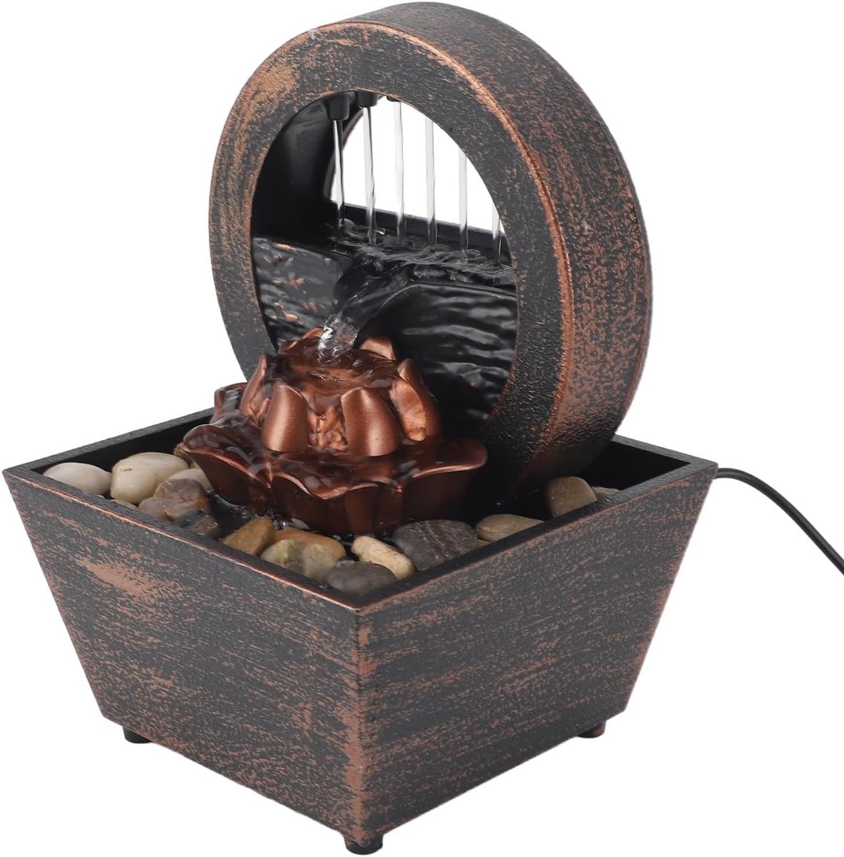 Decoratieve Tafel Fontein met LED Licht - USB Aangedreven Water Fontein voor Binnen en Thuisdecoratie