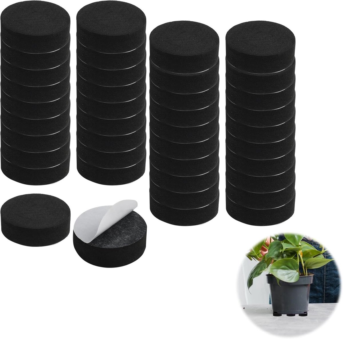 Onzichtbare Bloempotpoten - Wit - Ø 3 cm - Zelfklevende EVA-pads voor Betere Drainage - Voor Binnen en Buiten