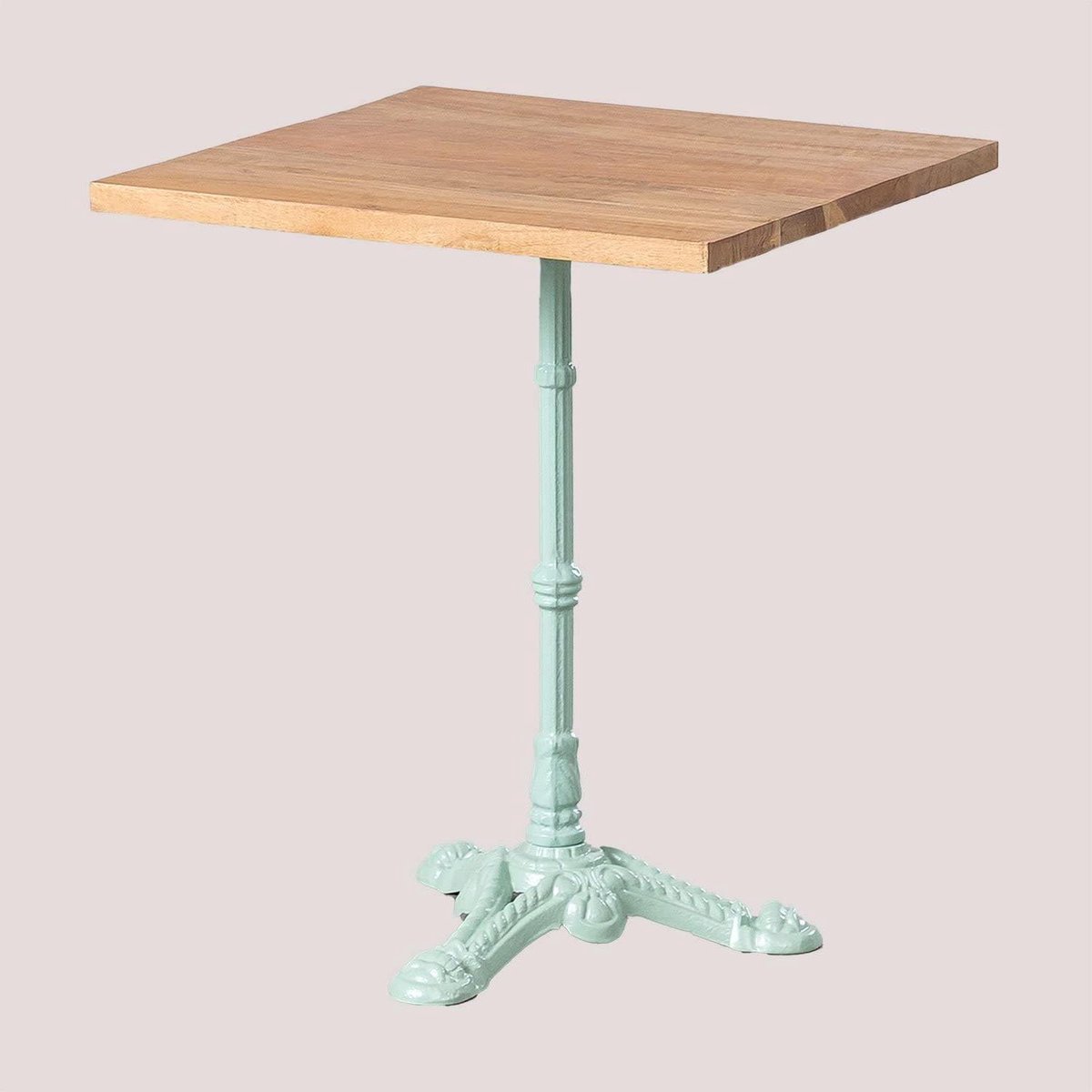 Vierkante Bartafel - Hoge Tafel - Gezellig Samenzijn - Acaciahout en Ijzer - 60 x 60 x 72 cm
