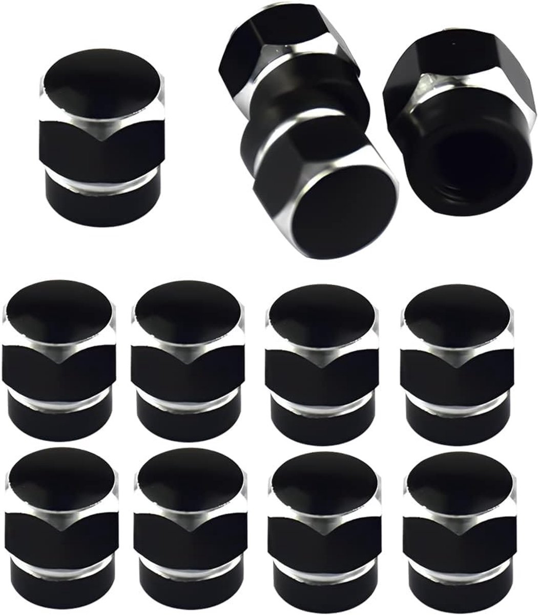 12 Stuks Auto Banden Ventieldoppen van Aluminium Legering - Robuuste Hexagonale Doppen, Stofbestendig en Corrosiebestendig, Perfecte Accessoires voor Auto Exterieur