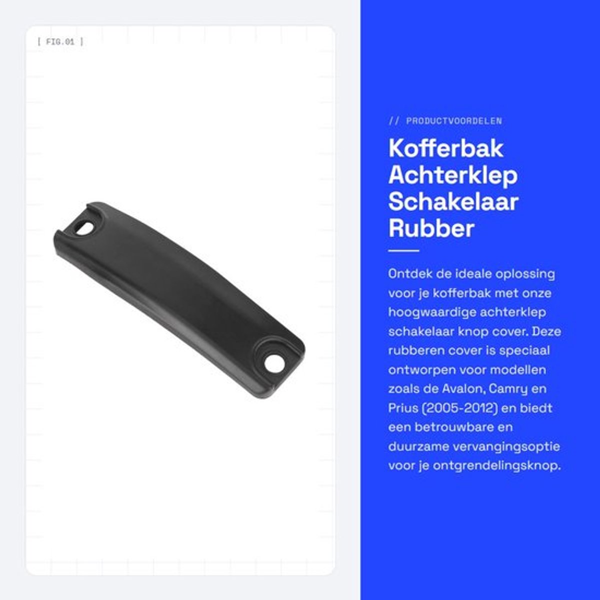 Kofferbak Achterklep Schakelaar - Rubber Cover - Betrouwbaar - Populaire Kleur - Ontgrendelingsknop - Vervangingskit voor Avalon/Camry/Prius