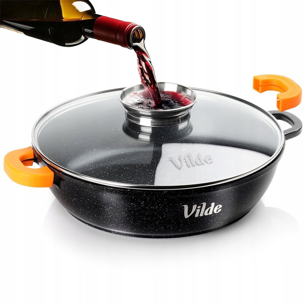 Gevulde Koekenpan 24cm met Deksel - Aluminium, Granietcoating, Inductie