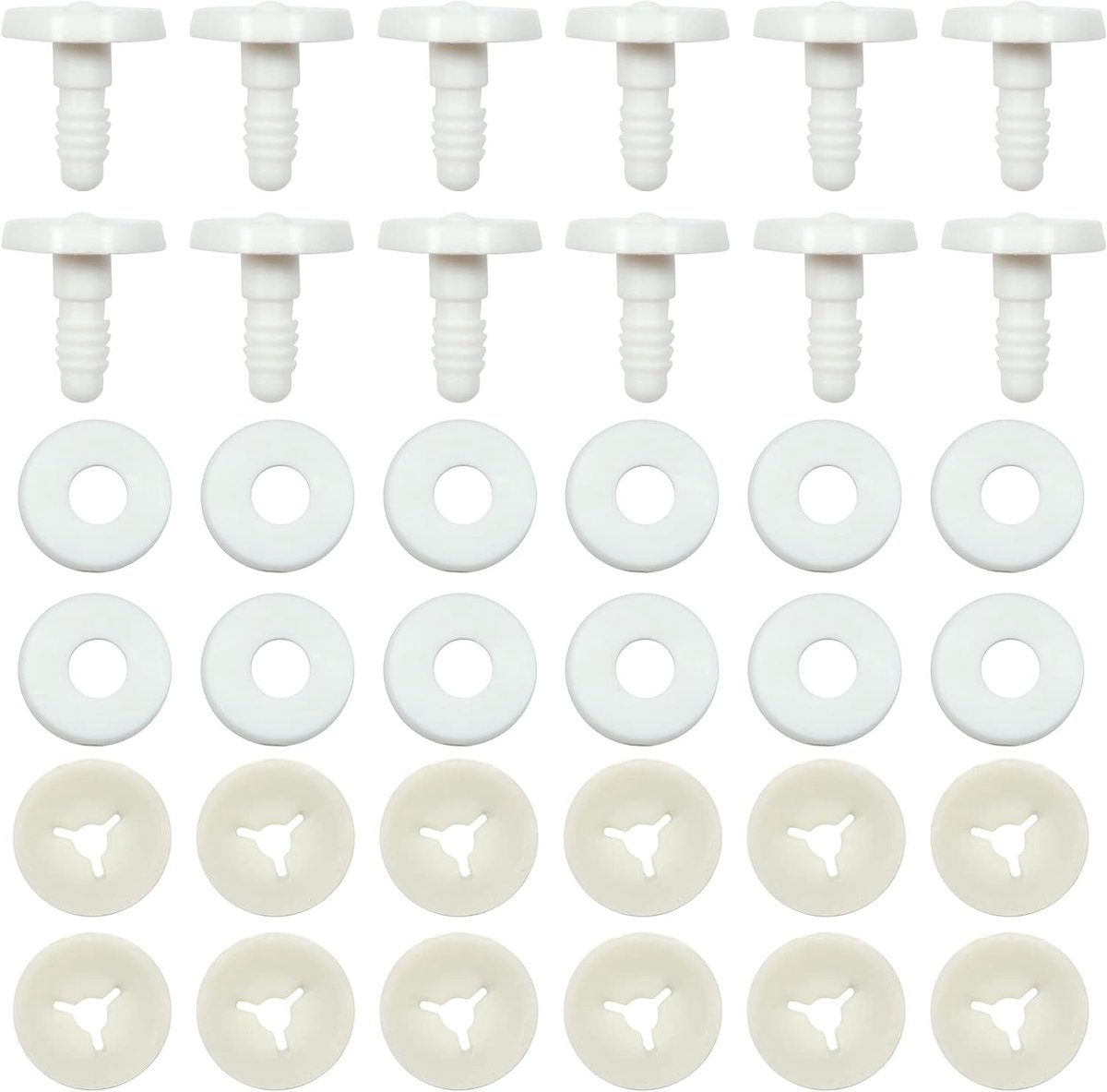 20 Sets Poppengewrichten met Wasringen 25mm Witte Plastic Dierengewrichten voor Amigurumi, Veiligheidsgewrichten en DIY Handgemaakte Poppen en Knuffels Craft Benodigdheden