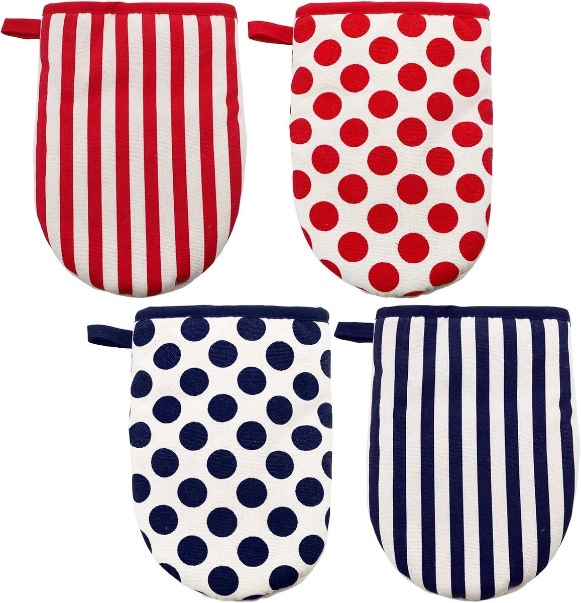 Een set van 4 mini hittebestendige handschoenen - hittebestendige handschoenen - bestand tegen hoge temperaturen - hittebestendige handschoenen - afmeting 13,5 cm x 17,5 cm