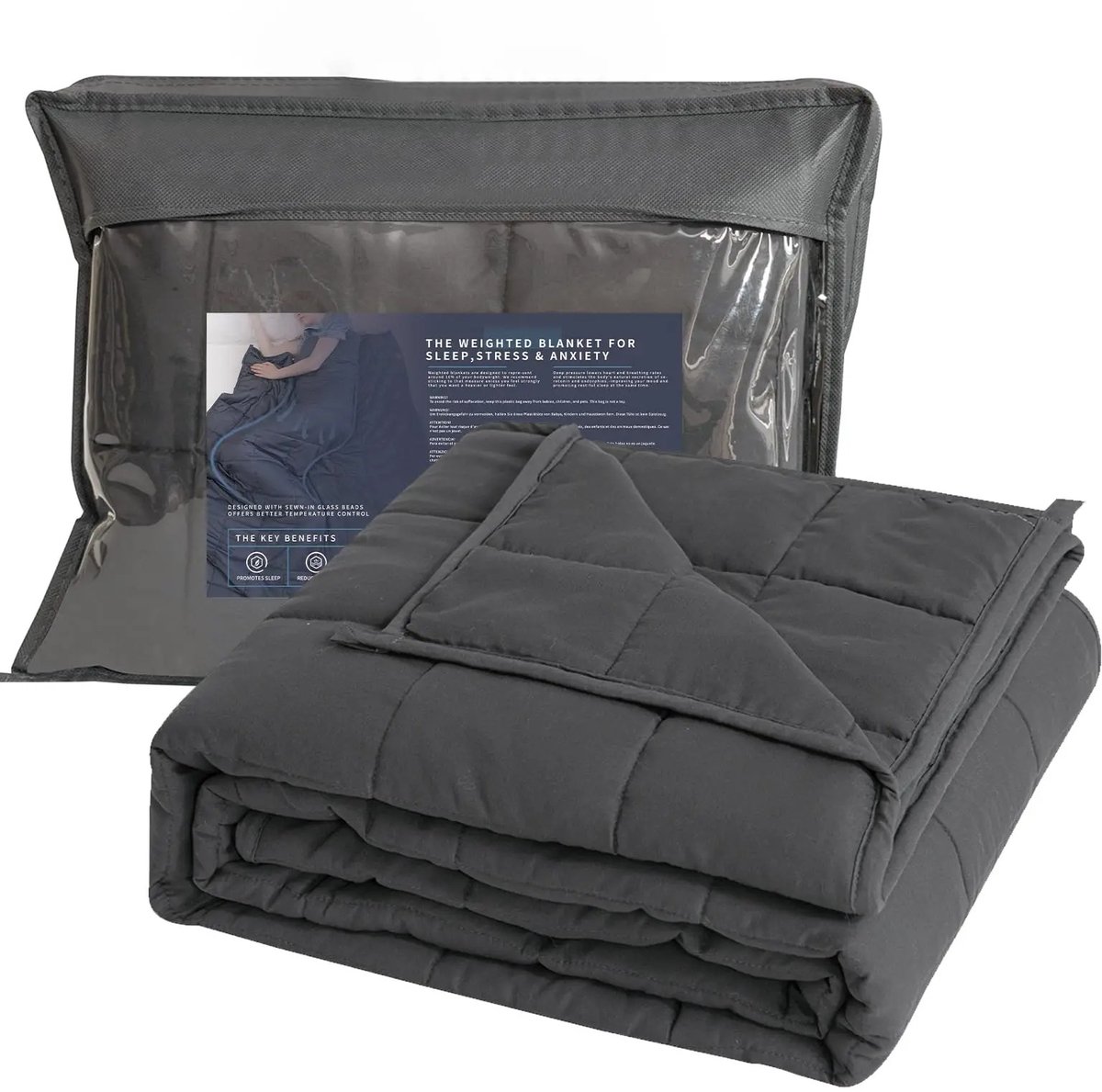 Lamor Verzwaringsdeken - Ontspanningsdeken - Verzwaringsdekens - Gewichtsdeken - Deken - 6kg - 150 x 200 cm - Polyester - Katoen