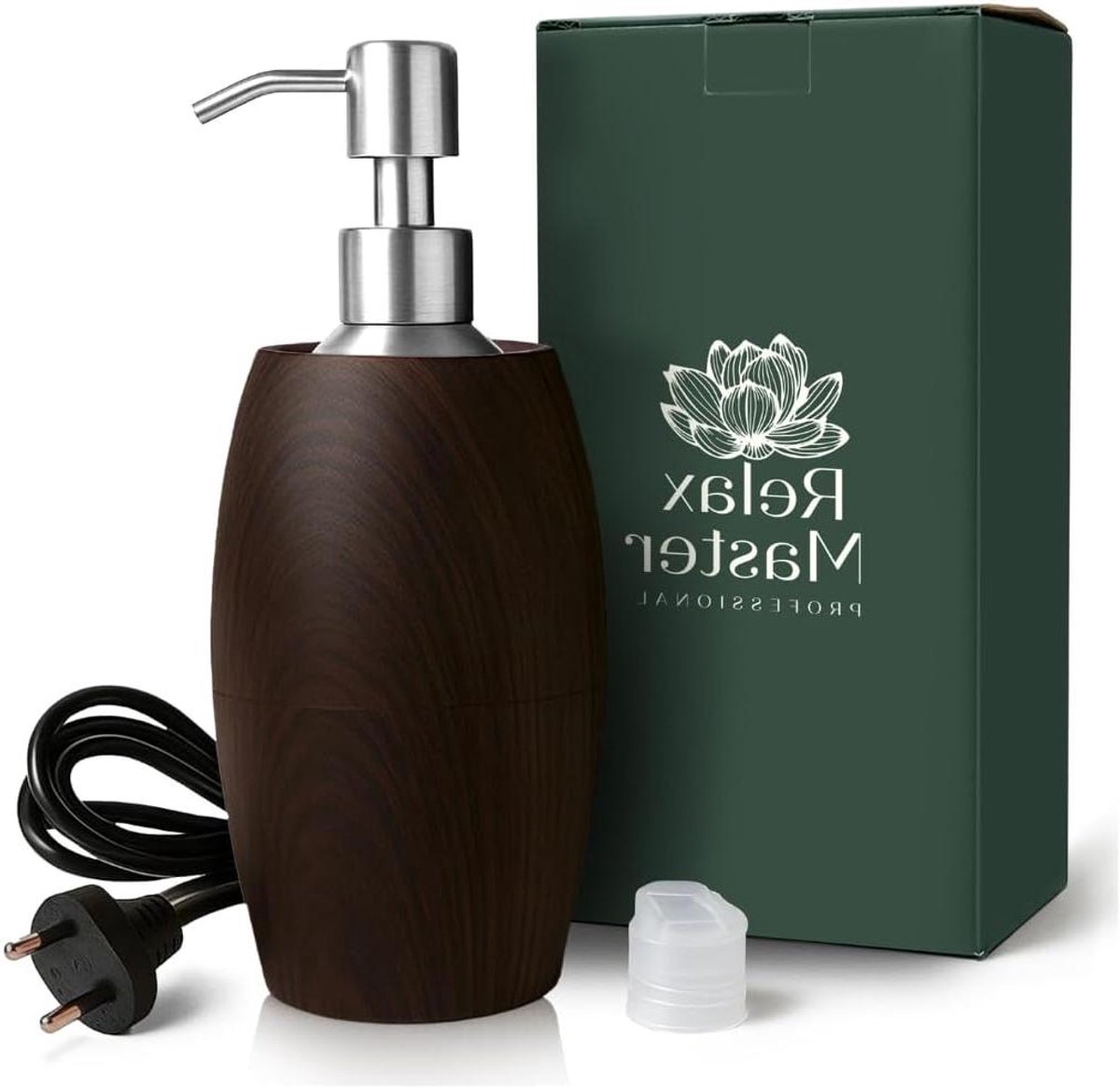 Massageolie Warmer - Olie Verwarming - Professionele Massage - Hout-look Design - 26.5 x 12 x 12 cm - Donker