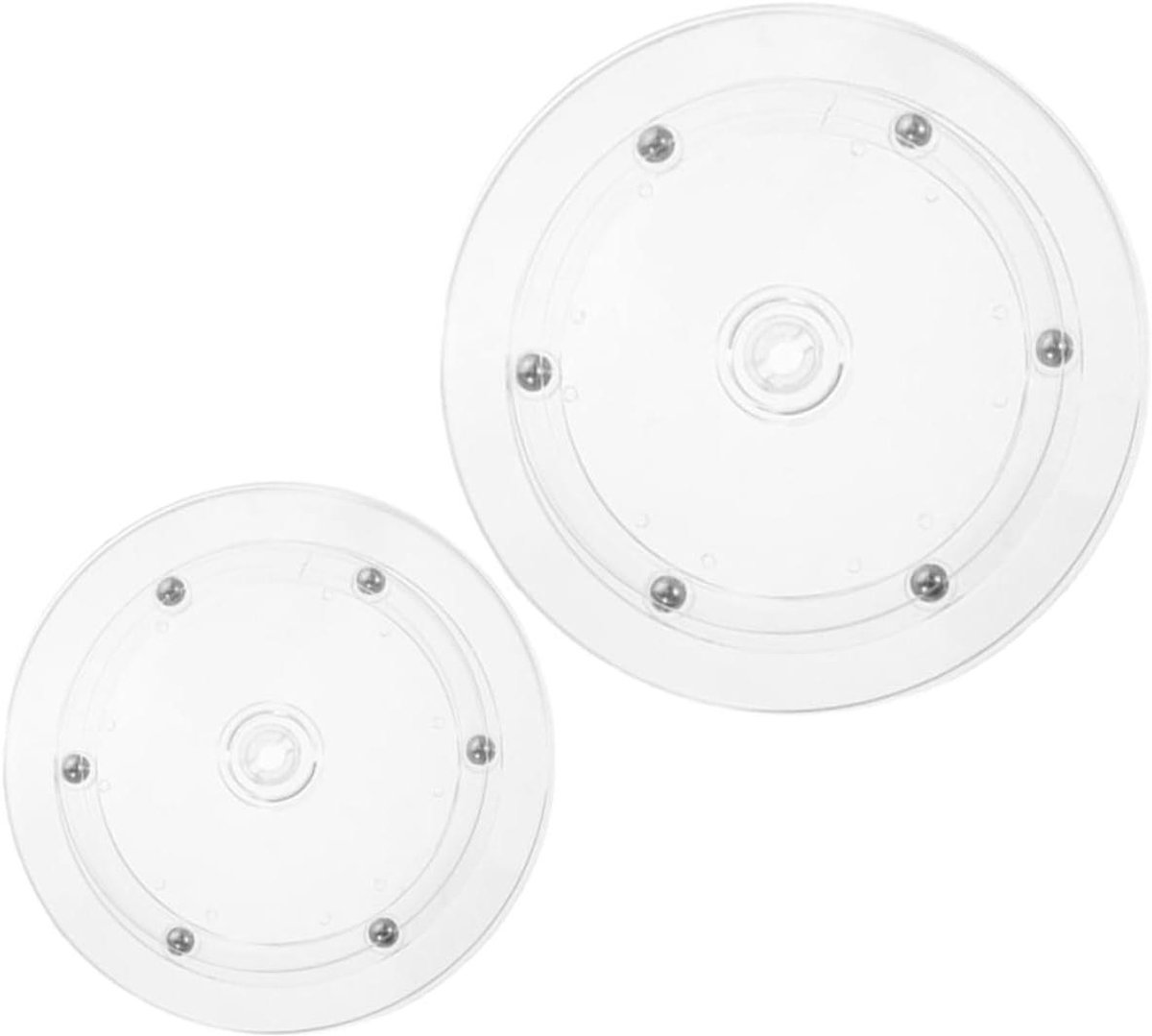 Draaitafel Set - Draaiplateau Turntable - Producten Tonen - 360 Graden Roterend - 10 & 15 cm - Transparant