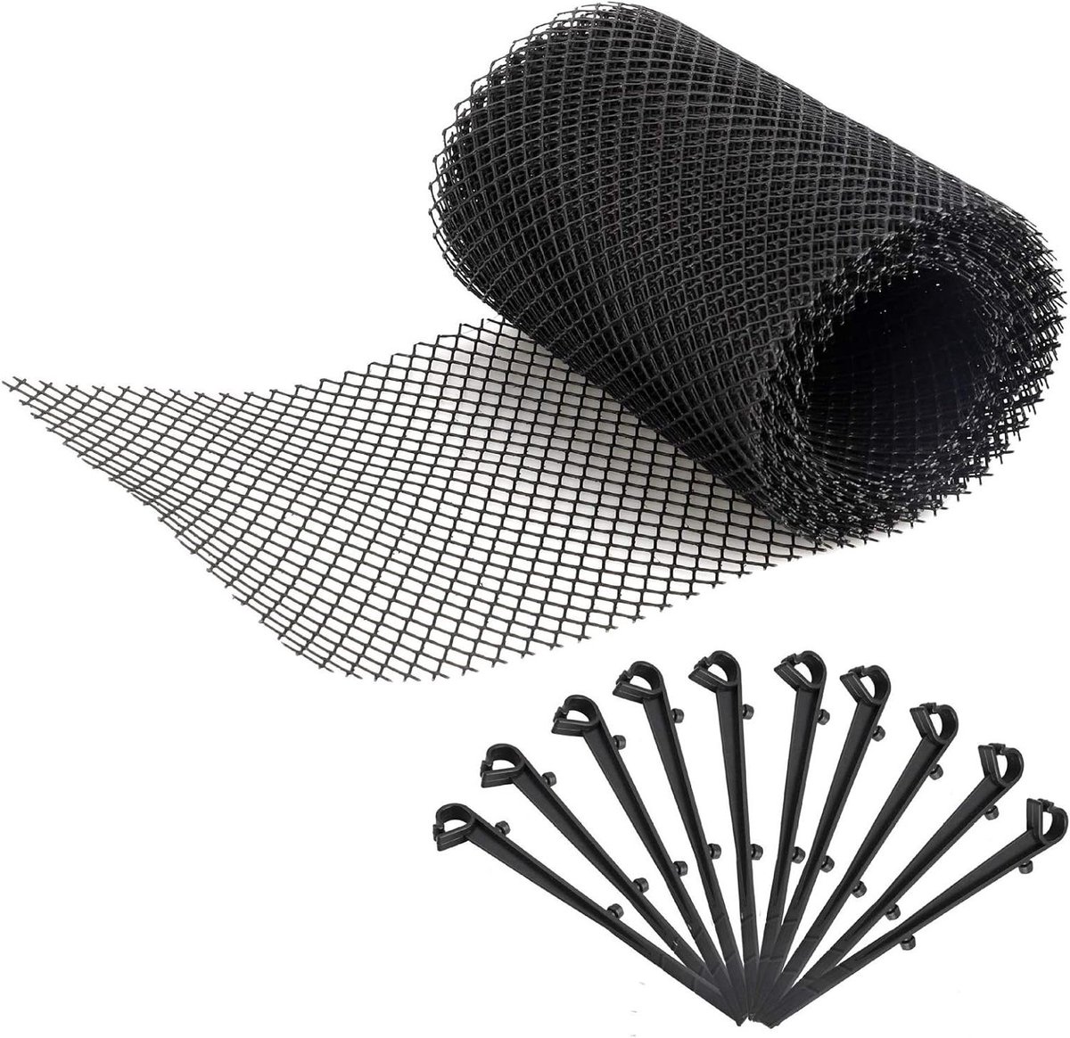 Dakgootbescherming Gaas - Bladfilter Gootsysteem - Voorkomt Verstoppingen - Roestbestendige PP Constructie - 15 cm x 6 m - Zwart