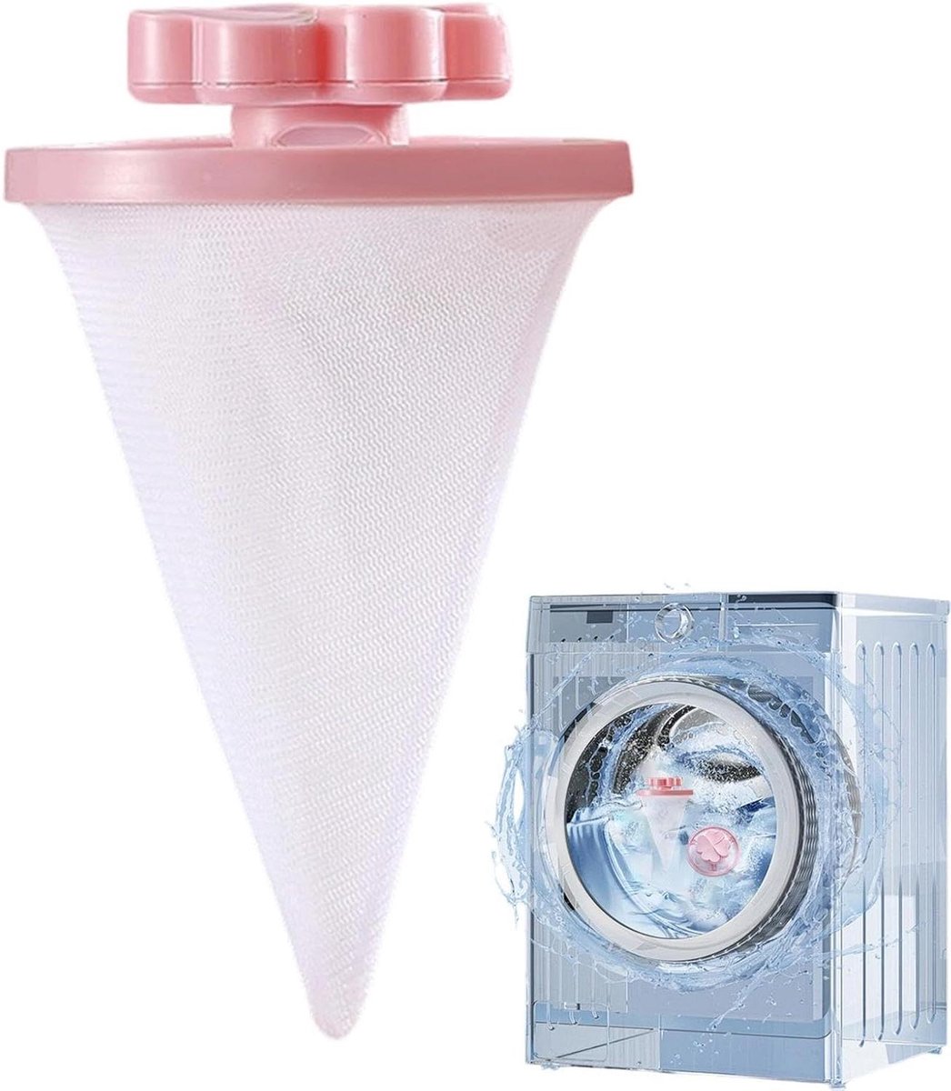 Wasmachine Pluizenverzamelaar - Haarvanger - Kleding Reinigen - Herbruikbaar Ontwerp - 15 cm - Blauw