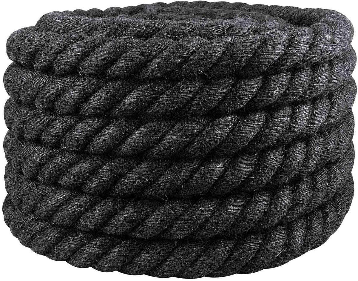 Jute Touw - Natuurlijk touw - Tuinieren en knutselen - Sterk en scheurbestendig - 30 mm dik - Zwart