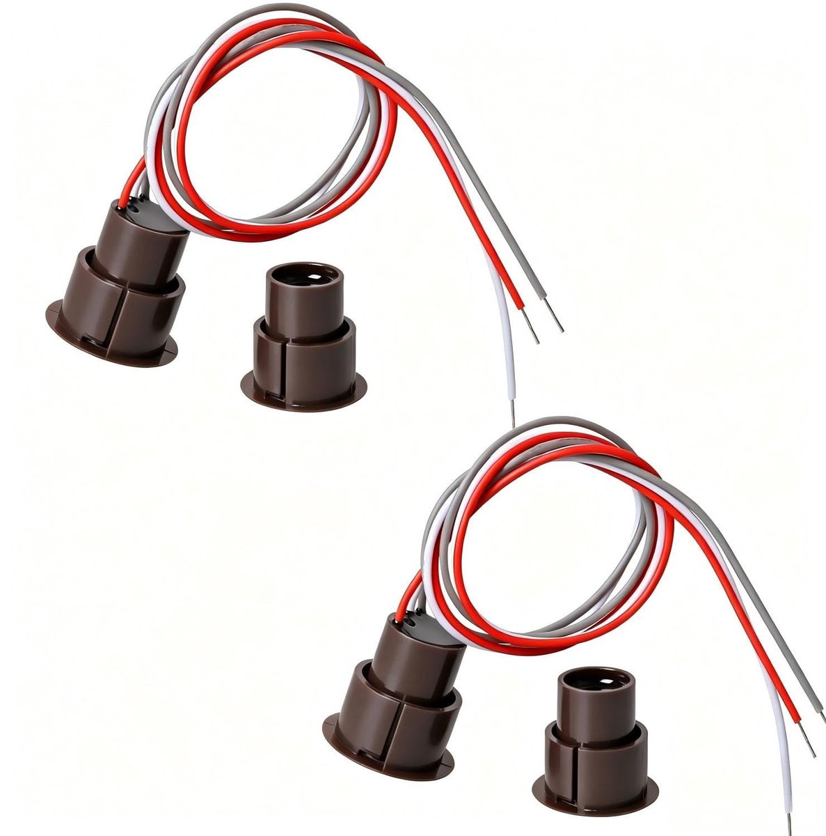 Magnetische Reed Switch Set van 2 Stuks, 3 Draad NC + NO Schakelaar voor Deur- en Raamsensoren, Beveiligingssystemen en Alarmsystemen