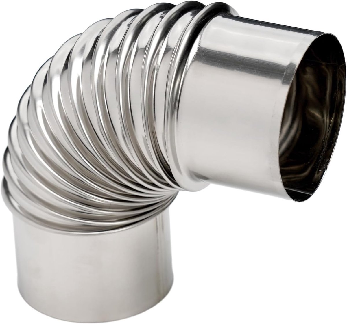 Slim Design RVS Flue Elbow voor Kachels - Duurzaam, Efficiënt en Compatibel met Meeste Modellen (7)