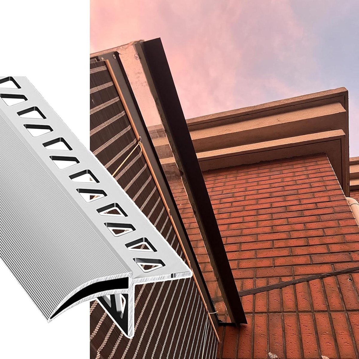 Dakrand Beschermer - Waterdichte Rand - Muren Beschermen - Efficiënte Waterafvoer - 50mm Breed - Zilver