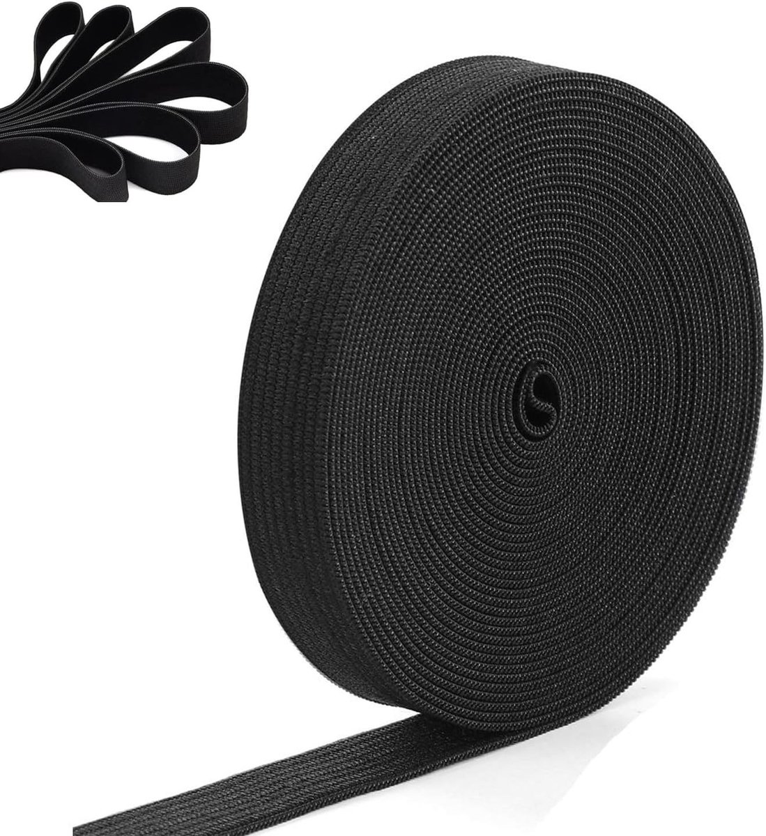 Elastische Band - Zwart - 10 meter - Polyestergaren en Latex - Voor Huishouden en Doe-Het-Zelf
