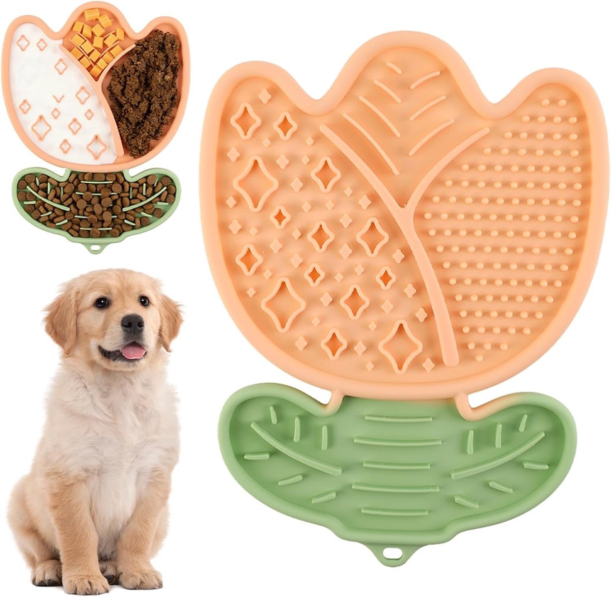 Lickmat voor honden met zuignappen voor angstverlichting tijdens het baden, puppyverzorging en training, gemaakt van voedselveilig siliconen, BPA-vrij