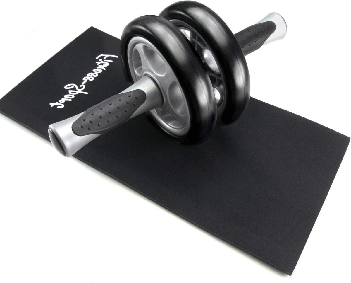 Buikwiel met handgrepen - Ab roller - Krachtige core training - Ontlast de wervelkolom - 14 cm wiel - Zwart
