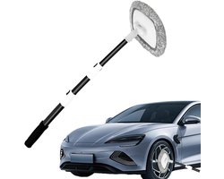Auto Was Borstel - Telescopische Schrobber - Voertuig Reinigen - 15 Graden Gebogen Steel - 50-110 cm - Zwart Wit Grijs